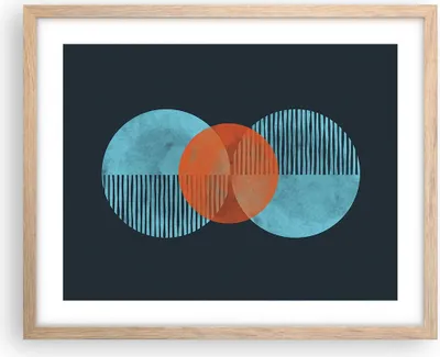 Produktbild von Gerahmtes Poster - Rahmen in heller Eiche - Abstraktion Räder Gürtel - 50x40 cm - Wand Bild - Wanddeko - Wandbilder - Kunstposter - Wandposter - Bilderrahmen - Bilder - Kunstdruck - P2NAA50x40-4670