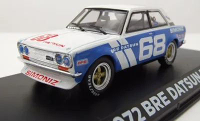 Obrázek produktu pro Greenlight Collectibles 86346 Datsun 510 BRE #68 1972 modrá bílá Peter Gregg 1:43