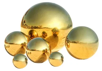 Productafbeelding van Omgoods - 6 Stuks Reflecterende Tuinballen in Goud