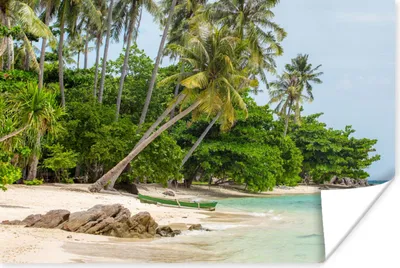 Produktbild von MuchoWow® Poster Palmen - Strand - Sommer - Tropisch 180x120 cm - Fotoplakat