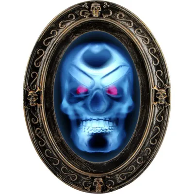Produktbild von Halloween-Spiegel 1 Stk, Ovaler Wandspiegel Mit Geistermotiv Und Bewegungssensor, Für Gruselpartys Und Geisterhäuser