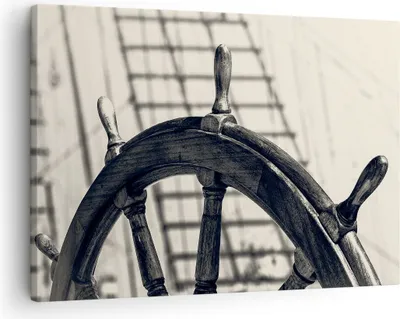 Produktbild von Bild auf Leinwand - Leinwandbild - Rad Boot Schiff Reise - 70x50cm - Wand Bild - Wanddeko - Leinwanddruck - Bilder - Kunstdruck - Wanddekoration - Leinwand bilder - Wandkunst - AA70x50-2892