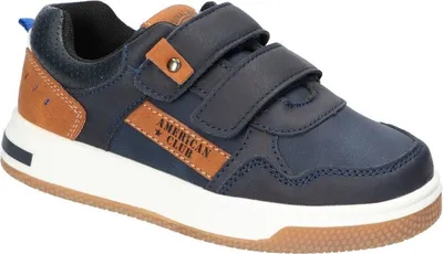 Produktbild von AMERICAN CLUB XD127 Solide Kinderschuhe mit Klettverschluss, modische Kinderschuhe, profilierte Innensohle aus Naturleder, Casual, Marineblaue 30