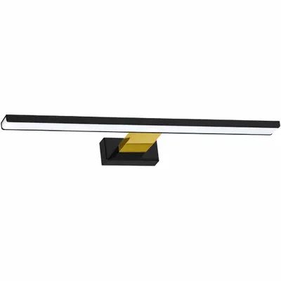 Image de Applique murale LED BLACK noir-laiton-doré 13,8 W Blanc neutre 966 lm Acrylique Dimensions : 4 x 60 x 11,5 cm IP44 Milagro