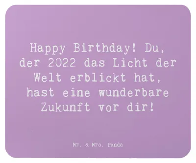 Produktbild von Mr. & Mrs. Panda Mousepad Spruch 2022 Geburtstag - Lavendeltraum - Geschenk, Geburtstagsgeschenk, herzliches Lächeln, Leben optimistisch, Mauspad, mousematte, Alter, pc