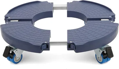 Produktbild von Pflanzenroller Ø 40 - 54cm, Blumenroller Rund mit 360° Drehbare Rädern, Tragkraft 150 KG, Untersetzer Blumentopf, Rollbrett Untersetzer, Blau