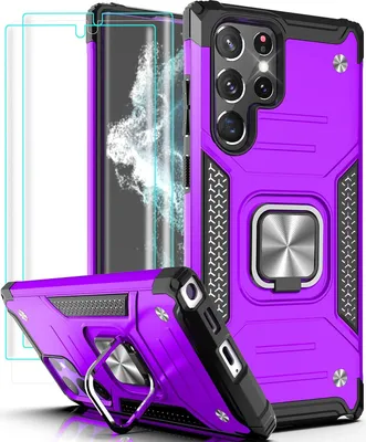 Obrázok produktu pre Puzdro pre Samsung Galaxy S22 Ultra, fialové, pevný zadný kryt + krúžok