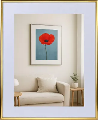 Produktbild von New Lifestyle Kunststoff Bilderrahmen mit Passepartout & Klarglas Collage Wanddeko Poster - Farbe: Gold | Format: 40x50
