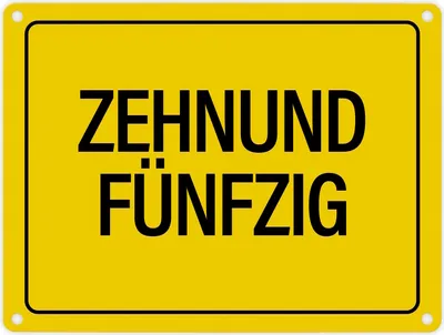 Produktbild von 60. Geburtstag Metallschild mit Spruch: Zehnundfünfzig Geschenk sechzig Runder