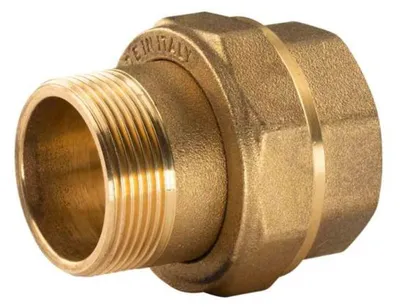 Produktbild von Messing Gewinde-Fitting Verschraubung gerade flachdichtend 1 1/2"IG - 1 1/2"AG (DN 40) - schwere Ausführung