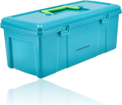 Zdjęcie produktu dla Pojemnik do przechowywania z uchwytem, 36 cm, wykonany z tworzywa sztucznego, skrzynka narzędziowa do warsztatu