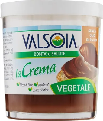 Produktbild von Valsoia Streichcreme Crema mit Haselnuss und fettarmem Kakao für Veganer 200g