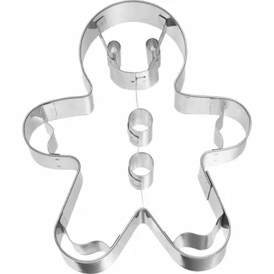 Image de Birkmann Emporte-pièce Gingerman, avec gaufrage intérieur, emporte-pièce, moule à biscuits, biscuits, acier inoxydable, 12 cm, 194144