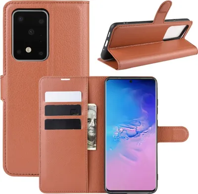 Immagine prodotto di Custodia per Samsung Galaxy S20 Ultra Custodia per telefono cellulare Flip Cover protettiva Marrone