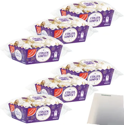 Produktbild von Gut & Günstig Stollenkonfekt mit 20 % Marzipanfüllung 6er Pack (6x350g Packung) + usy Block
