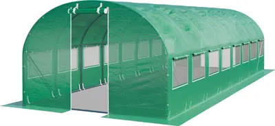 Produktbild von TOOLPORT Foliengewächshaus Gewächshaus 4x8m stabil & langlebig mit Fenster - reißfeste PE Plane 180g/m² grün transparent
