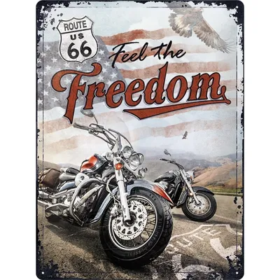 Zdjęcie produktu dla Metalowy Plakat 30 X 40Cm Route 66 Freedom