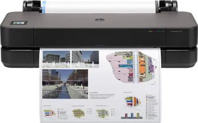 Productafbeelding van HP DesignJet T250 - Grootformaatprinter (610 mm / 24 inch) - Kleur - Inktjet - A1, ANSI D - 2400 x 1200 dpi - Tot 0,5 minuut per pagina (zwart-wit) / Tot 0,5 minuut per pagina (kleur) - USB 2.0, LAN, Wi-Fi