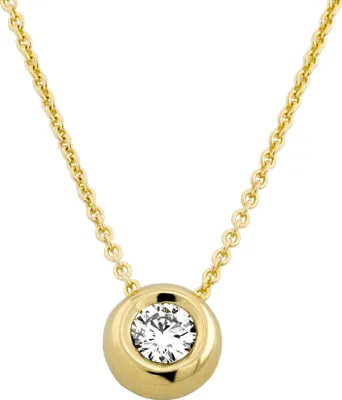 Produktbild von 585er Gold Collier mit Diamant 0,15ct. Solitär Zargenfassung Gelbgold