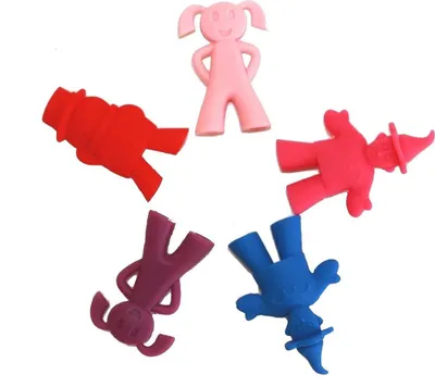 Produktbild von 055, 1 Stk Essstäbchen Clips, Essstäbchenhelfer aus Gummi, farbig zufällig