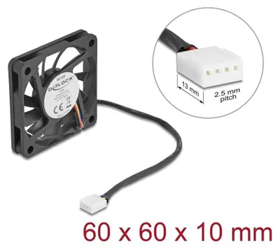 Zdjęcie produktu dla DeLOCK 67294, Wentylator, 6 cm, 0,38 m³/h, Czarny