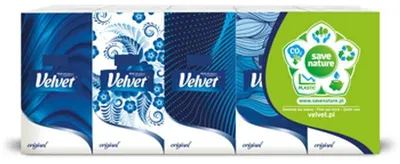 Produktbild von Chusteczki higieniczne Velvet Original 10 x 10 sztuk 4-warstwowe