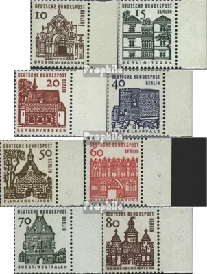 Produktbild von Briefmarken Berlin (West) 1964 Mi 242-249 Seitenrandstück (kompl.Ausg.) postfrisch Bauwerke