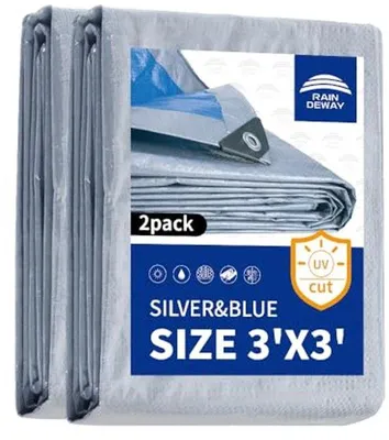 Produktbild von Famanu Wasserfeste Abdeckplanen 3x3 Fuß - Pack von 2