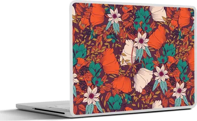 Produktbild von MuchoWow® Laptop Aufkleber Sticker Cover Blumen - Herbst - Muster 25x18 cm - Laptop-Deko