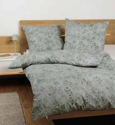 Produktbild von Janine Design Soft-Baumwolle-Bettwäsche-Garnitur CORTINA 71003 Farbe salbeigrün Größe 135x200+80x80