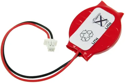 Produktbild von Bios-Batterie CR2032 mit Stecker rot oder gelb