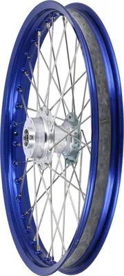 Obrázek produktu pro Kolo paprsku 1,6 x 19" pro kotoucovou brzdu, hliníkové modré eloxované + nerezové paprsky - Simson S53OR, S83OR