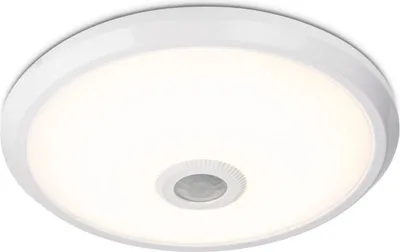 Image de HOFTRONIC - Plafonnier LED rond 12W 1160lm 4000K avec détecteur de mouvement Blanc IP20