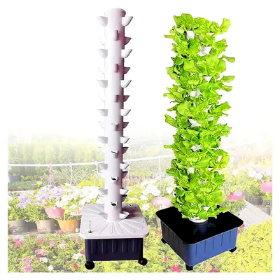 Produktbild von Hydroponischer Turm mit 45 Löchern für die Bepflanzung von Kräutern, Obst und Gemüse