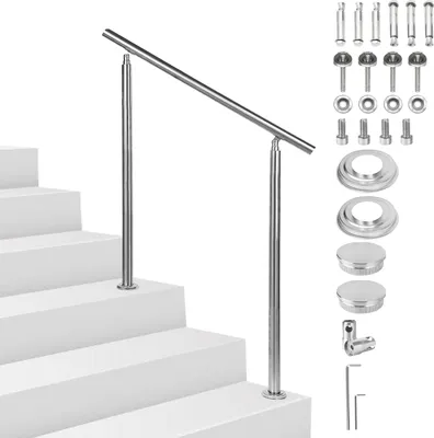 Produktbild von Hengda Geländer Edelstahl Handlauf Treppengeländer  für Balkon Treppen Innen und Außen 120cm (0 Querstreben)