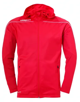 Produktbild von Uhlsport Fußball Stream 22 Hood Jacke Kinder Kapuzenjacke rot weiß Gr 128