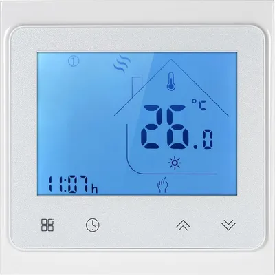 Produktbild von 16A Programmierbare elektrische Fußbodenheizung Thermostat Temperaturregler Touchscreen LCD mit Hintergrundbeleuchtung Sprachsteuerung Funktion