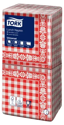 Produktbild von Servietten Karo rot 1lg33x33cm 400 Stk. von Tork