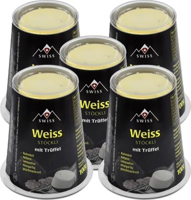 Produktbild von Schweizer Käse mit Trüffeln 5x 100g Reibe-Mager-Käse Kräuterkäse aus der Schweiz von GESKA