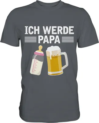 Produktbild von Ich werde Papa Herren Premium T-Shirt – Dark Grey / 3XL