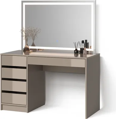 Produktbild von Schminktisch Livinity Imola Greige 120 cm mit LED-Spiegel, Model 52446