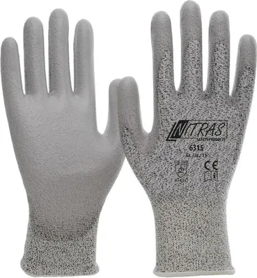 Produktbild von Arbeitshandschuhe | 100 Paar Nitras Schnittschutzhandschuhe | grau | Gr. 6 - 11