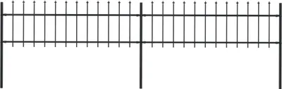Obrázek produktu pro Zahradní plot s kopím nahoře ocelový 359 x 60 cm černý