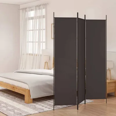Image de The Living Store 3-pc. Paravent Brown 150x200 cm tissu