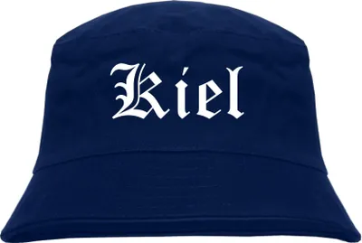 Produktbild von Kiel Fischerhut - Dunkelblau - Altdeutsch - bedruckt - Bucket Hat Anglerhut Hut L/XL Dunkelblau