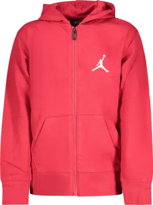 Produktbild von Rote Kinder-Sweatjacke mit Kapuze und Reißverschluss - Besticktes Logo