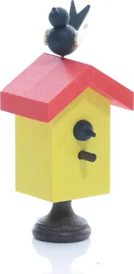 Produktbild von Holzspielzeug Starhaus mit Singvogel bunt Höhe=8cm NEU