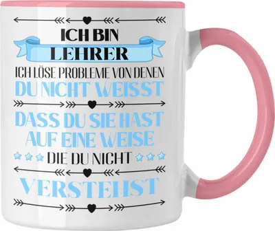 Produktbild von Trendation - Lehrer Geschenk Tasse Abschied Abschiedsgeschenk Grundschullehrer Spruch (Rosa)