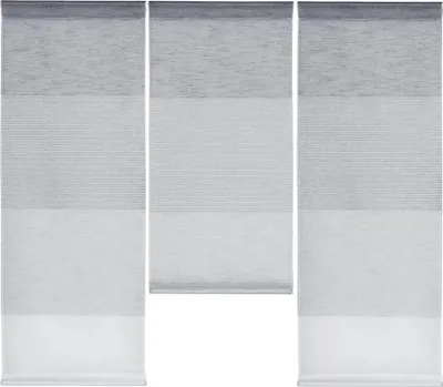 Produktbild von Design Mini Flächenvorhang Set grau weiß Scheibengardine 4112-02