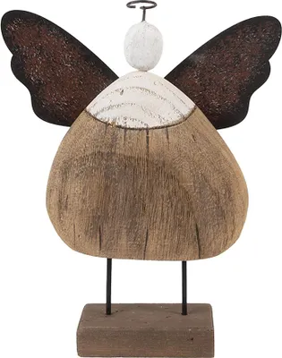 Produktbild von Clayre & Eef Dekorationsfigur Engel 20x6x25 cm Braun Holz